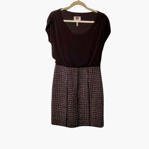 Laundry by Design Women’s Black Tweed Short Sleeve Midi Dress Size 6